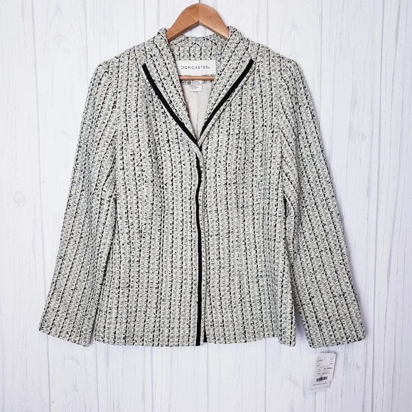 NWT Doncaster Tweed Silk Blend Blazer sz 10 - Picture 2 of 12